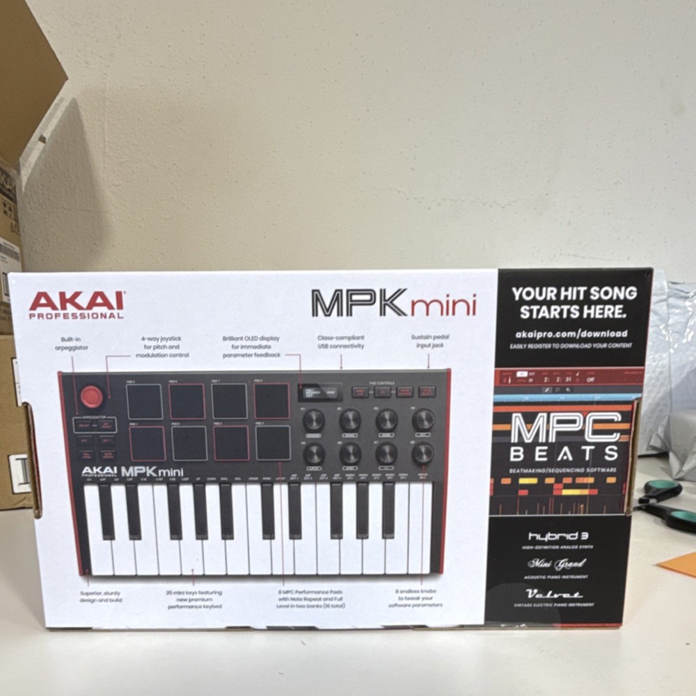Akai Professional MPK mini MIDI Keyboard Controller 25 Synth Keys MPC Pads USB