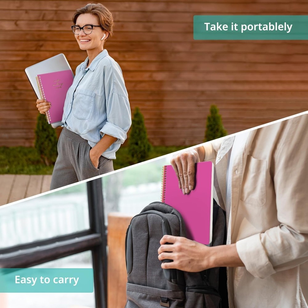 Meeting Notebook for Work Organization - Work notebook with action items, Mee...