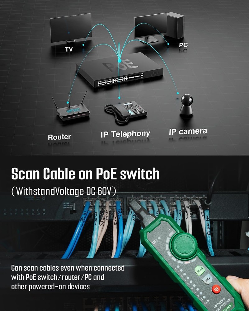 Multi-function Cable Tracer Ethernet Telephone-