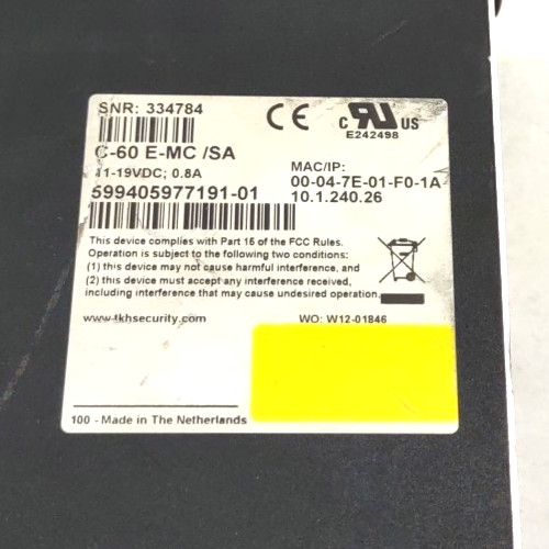 Siqura C-60 E-MC One Channel IP Video Encoder