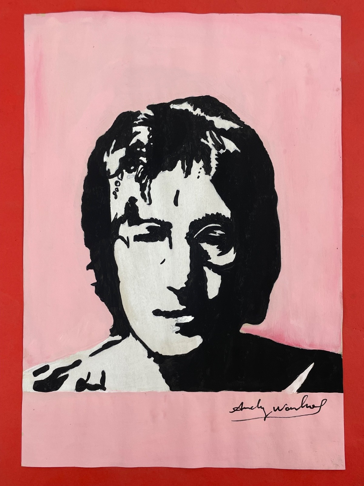 Andy Warhol Drawing on paper (Handmade) signed and stamped