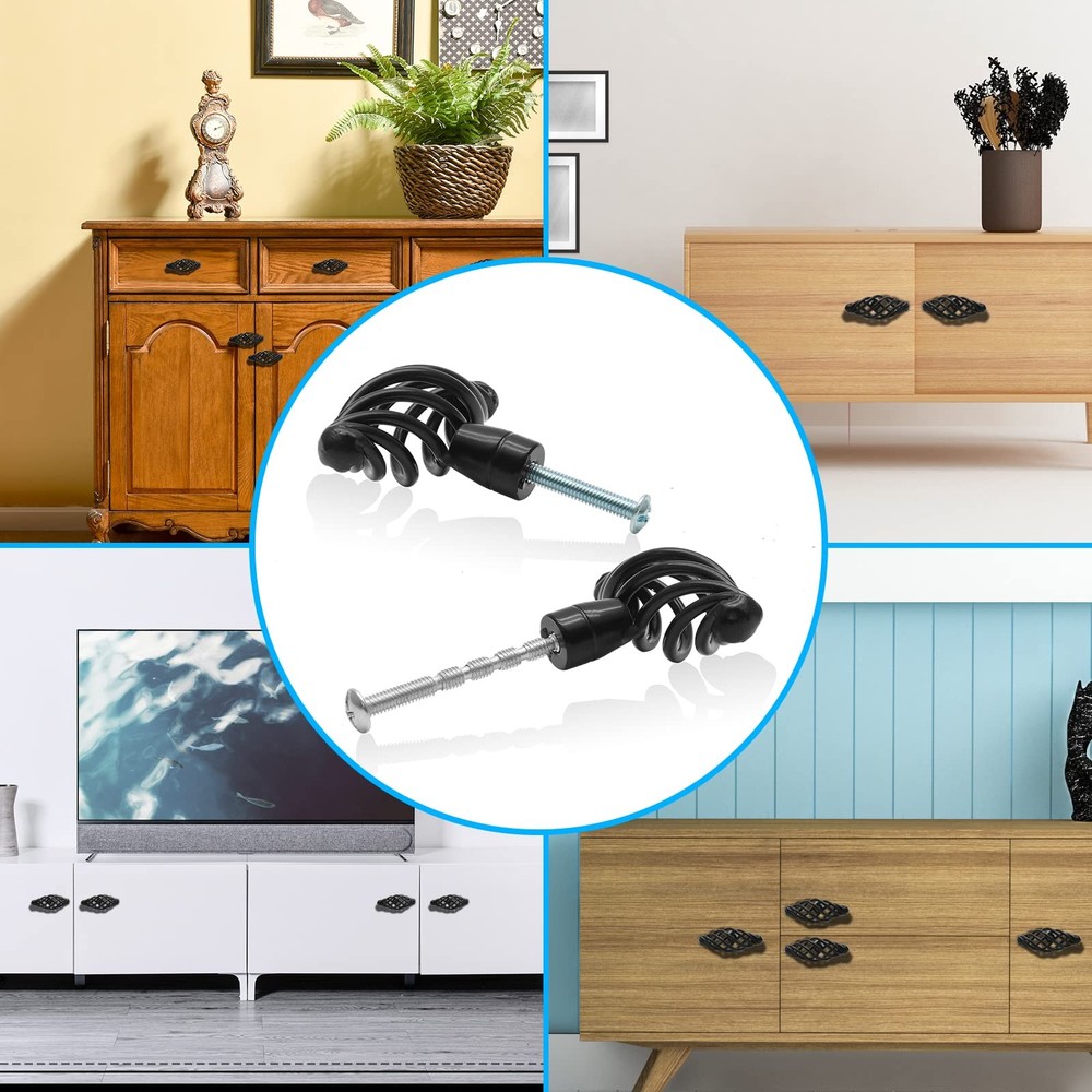 12 Pack Oval Birdcage Cabinet Knobs, 2" Length Drawer Pulls, Iron Handles, Fl...