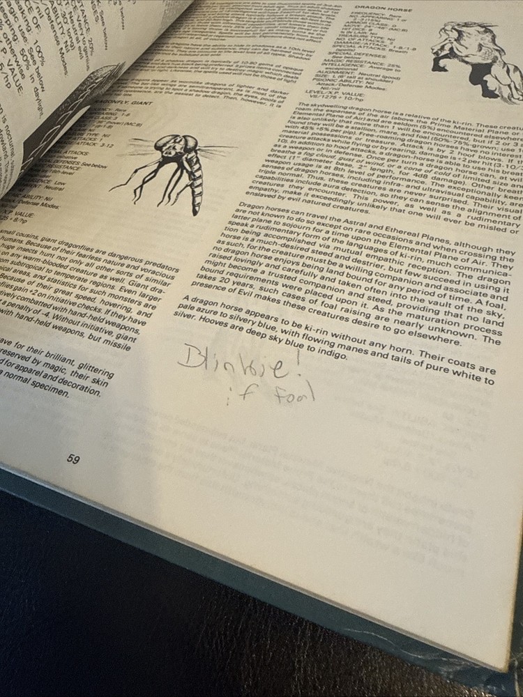 ADVANCED DUNGEONS & DRAGONS MONSTER MANUAL 2 TSR 1983