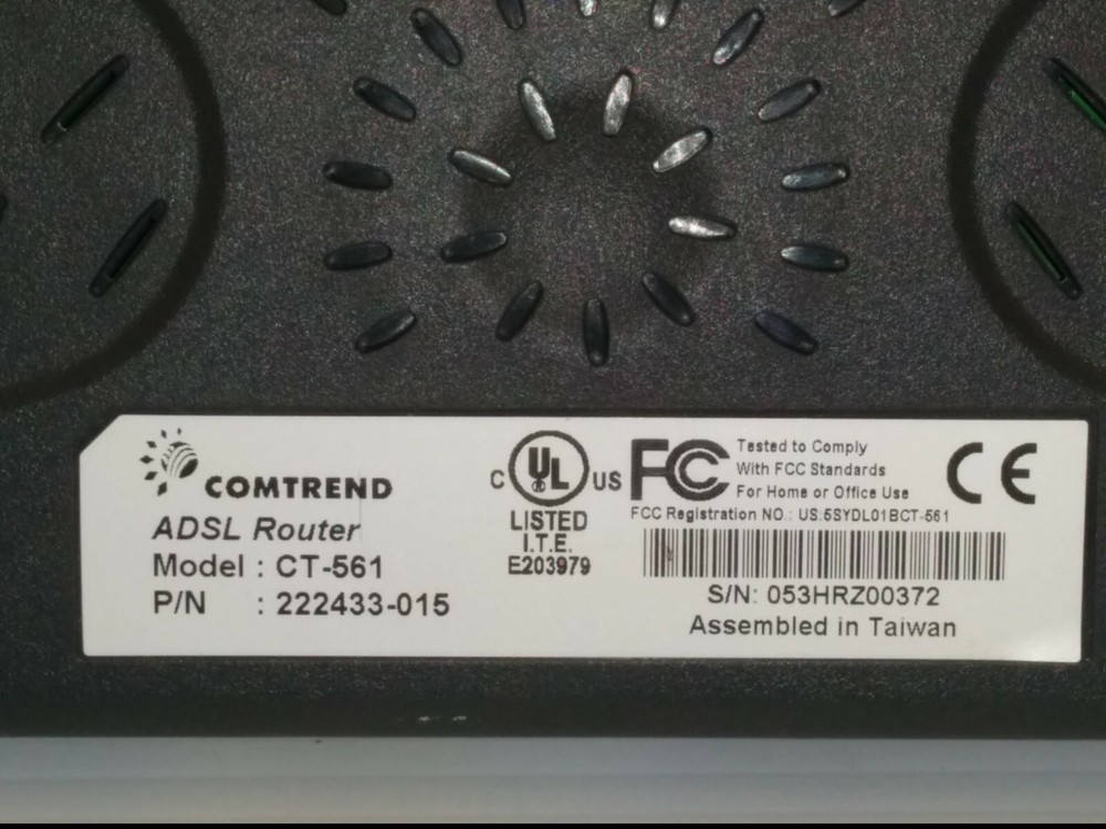 COMTREND MODEL CT-561 ADSL ETHERNET ROUTER (NO POWER ADAPTER)