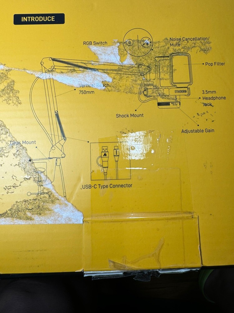 Gaming USB Microphone Black Boom Arm Bundle Maono DGM20S