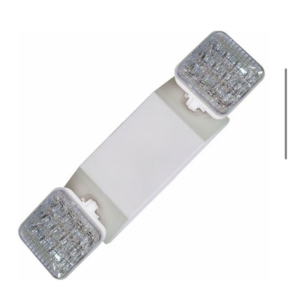 LED Emergency Exit Light Battery Backup & Adjustable Two Heads, UL 924-Listed