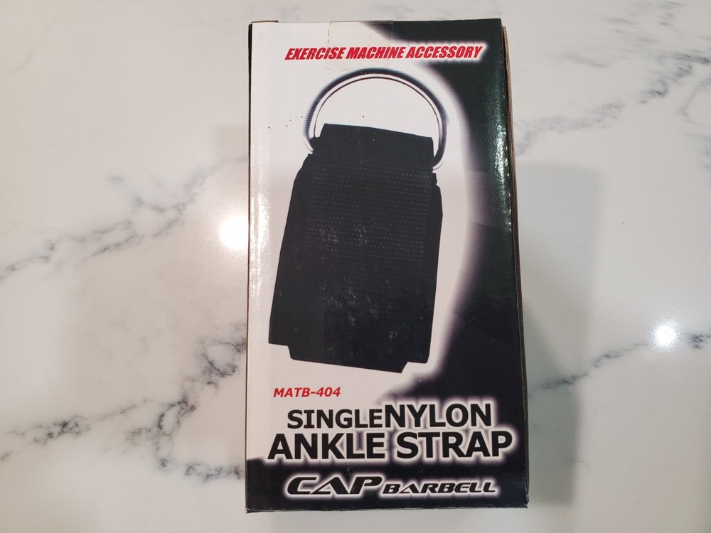 CAP BARBELL Single Nylon Ankle Strap MATB-404 Black Adjustable Exercise Machine