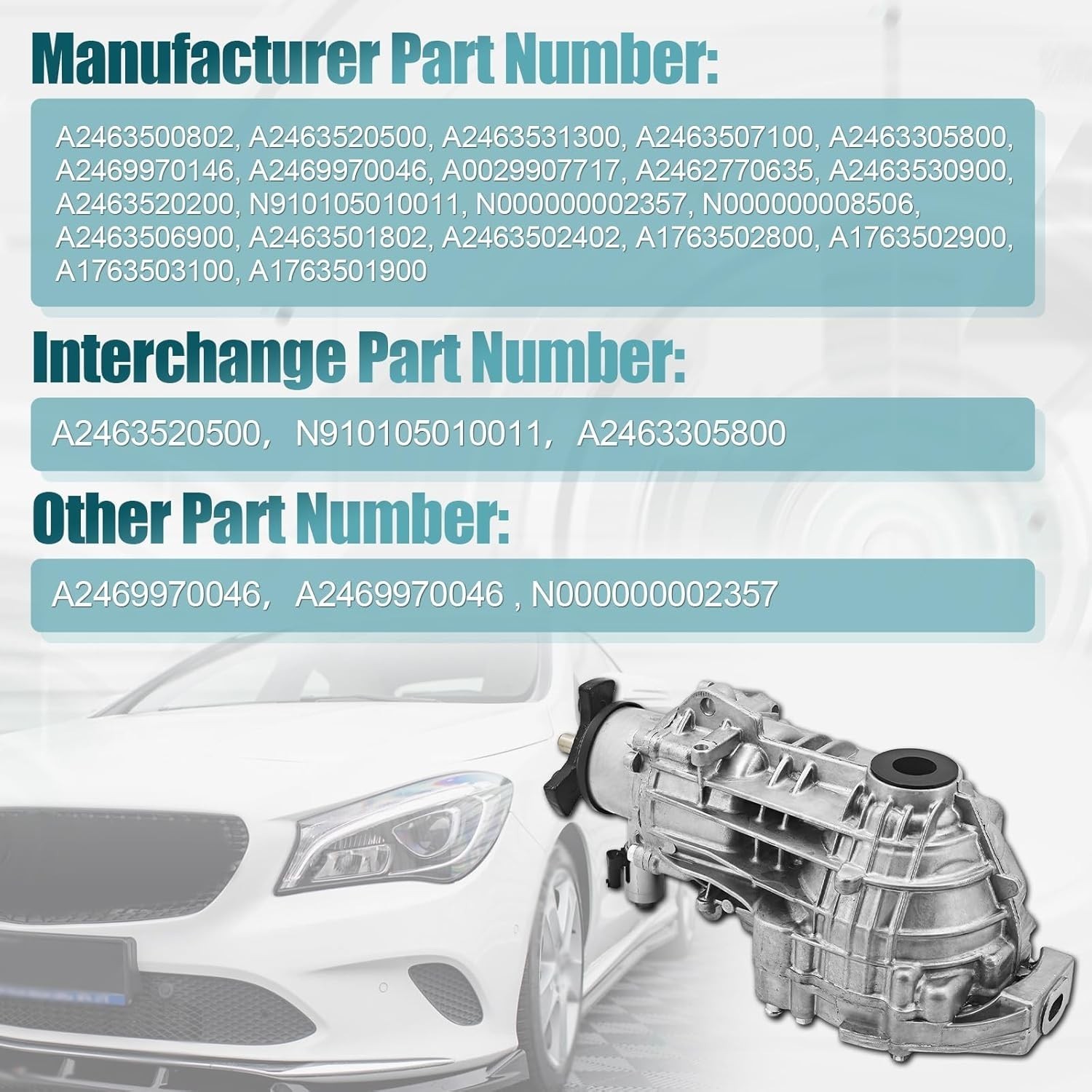 Rear Differential Assembly For Mercedes Benz CLA200 A45 W246 4Matic A2463501802