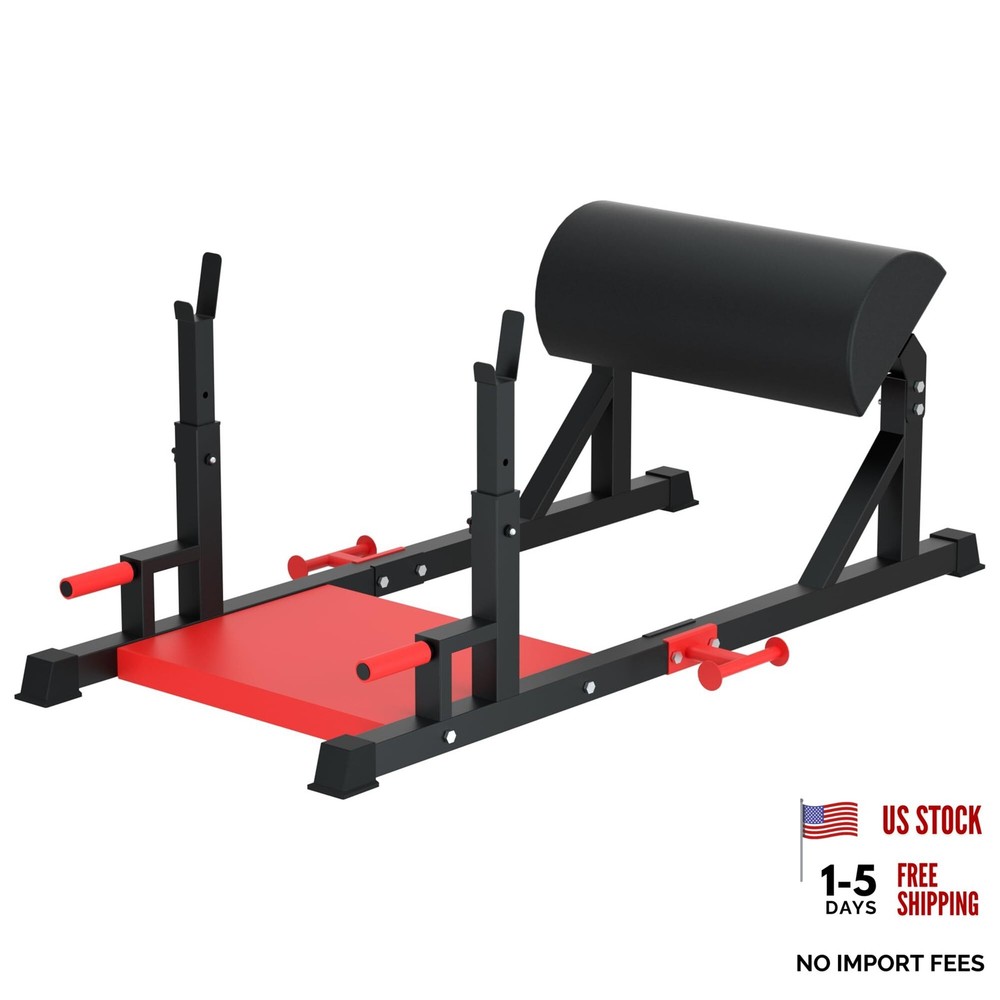 Hip Thrust Machine, Glute Bridge Machine Sissy Squat Machine Black & Red Large