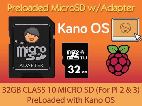 KANO OS Learn to Code Games for Kids Raspberry Pi PreLoaded Class 10 Micro SD