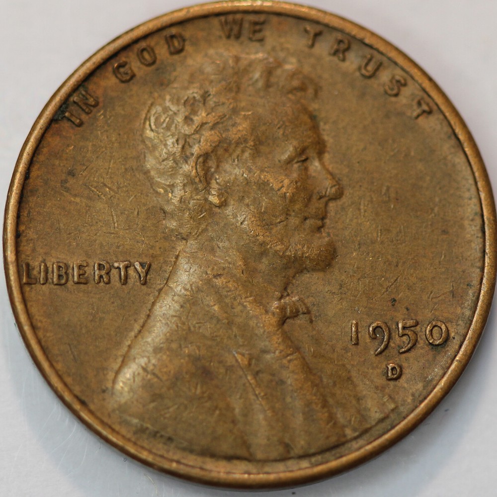 1950 -D Lincoln Wheat Cent Penny - Extra Fine, XF
