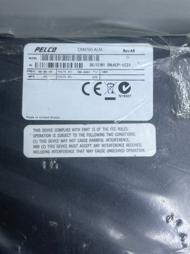 PELCO SYSTEM 9760 CM9760-ALM ALARM INTERFACE UNIT