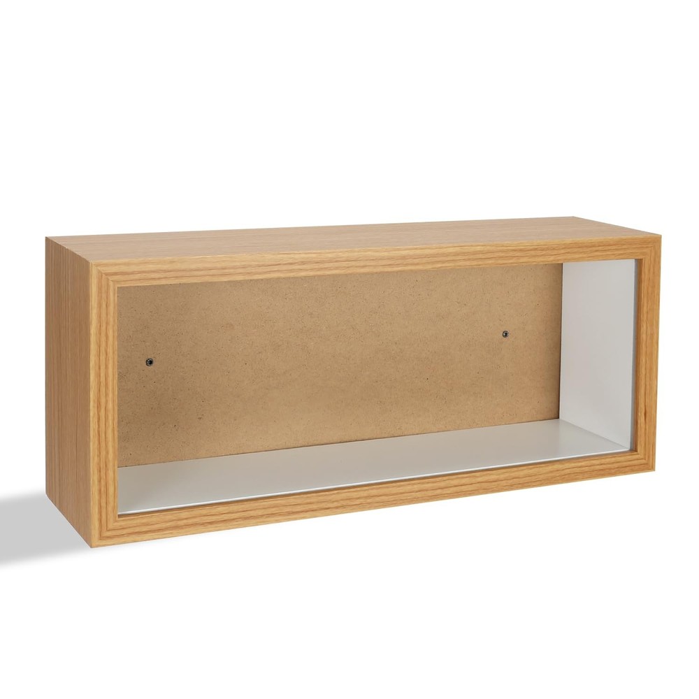 Display Case Wood Dustproof Showcase Tempered Front Collectible Figurine