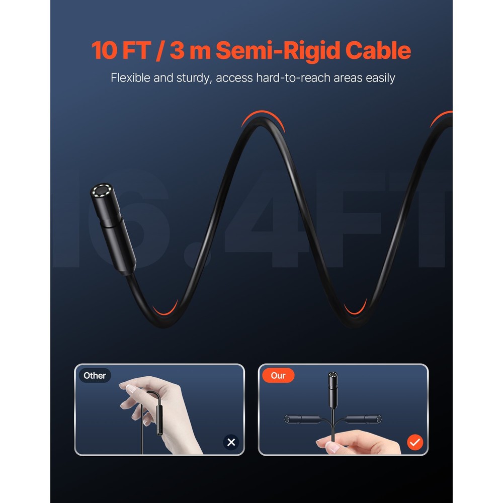 Endoscope Camera 1920P HD Borescope for Android & IOS with 10FT Cable