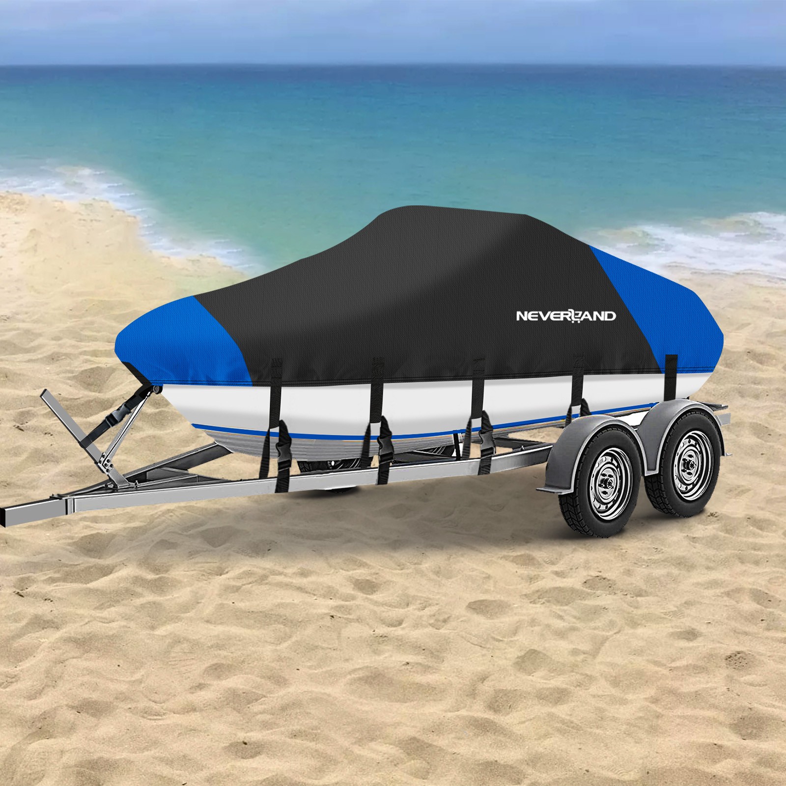 Heavy Duty Boat Cover Waterproof Fits V-Hull Fish&Ski Runabout 17' 18' 19' Foot