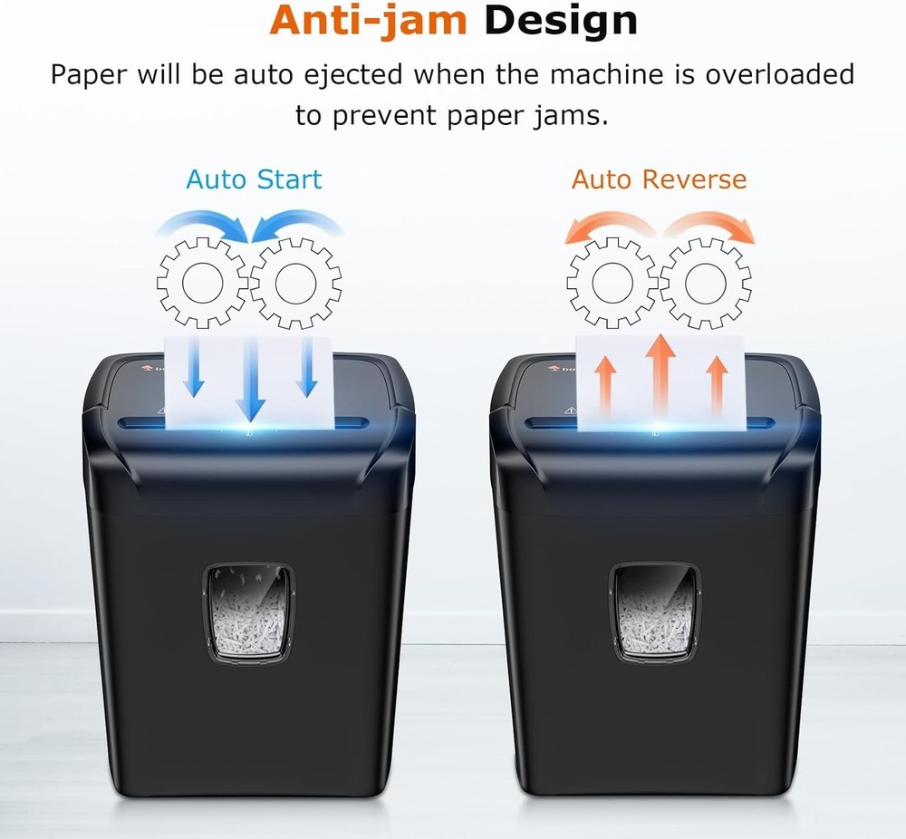 Portable 12-Sheet Office Shredder, High Security
