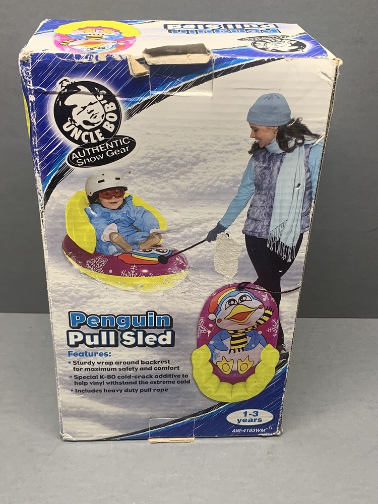 Uncle Bob’s Penguin 33 inch Winter Snow Pull Sled New Open Box