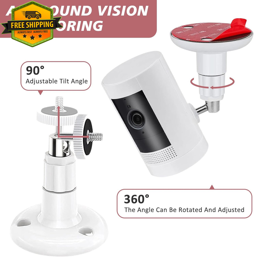 2 Pack Security Camera Mount No Drill Adhesive Wall Bracket Ring Arlo