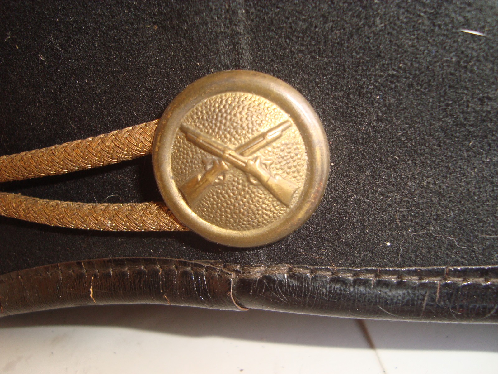 Rare Original 1880's ? Military Officer Dress Hat HDD No. 3 Trustee Cross Rifles