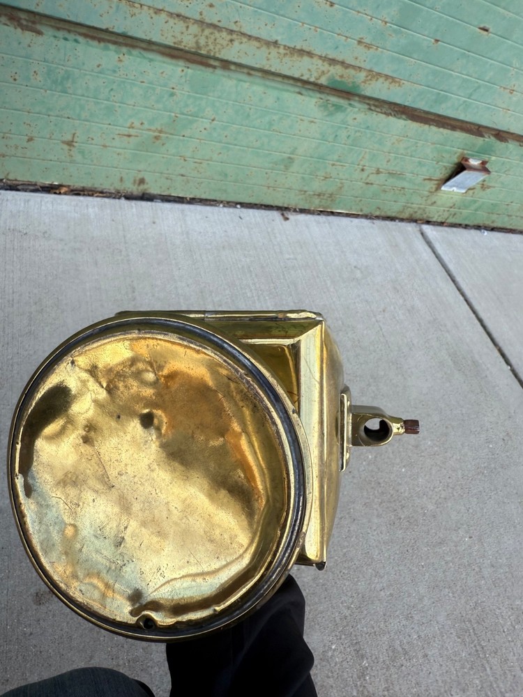 #837 ANTIQUE AUTO CARRIGE SOLID BRASS LANTERN - "GRAY & DAVIS"