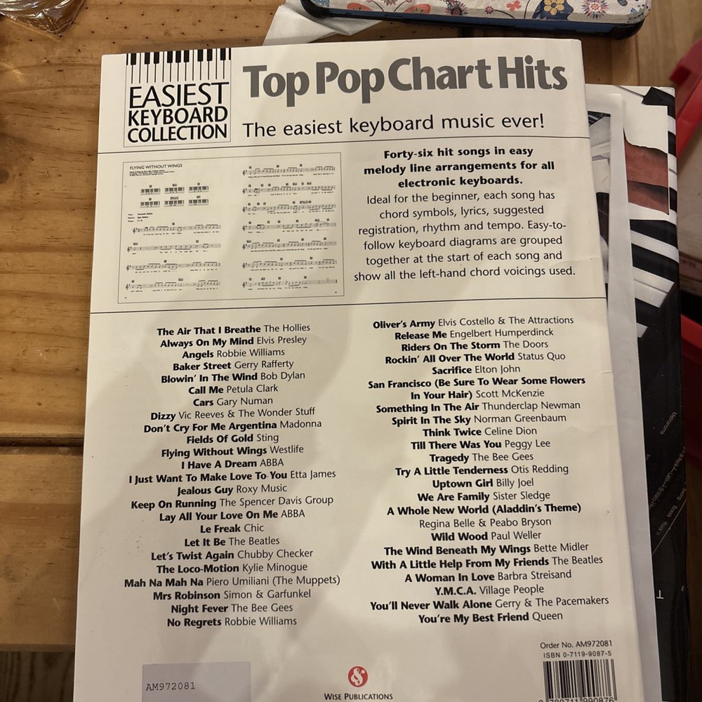 2 EASIEST KEYBOARD COLLECTION Top Pop Chart Hits Books