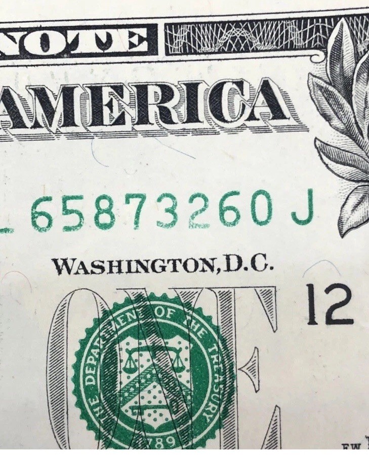 Insufficient Ink Error 2006 $1 Dollar Circulated Bill