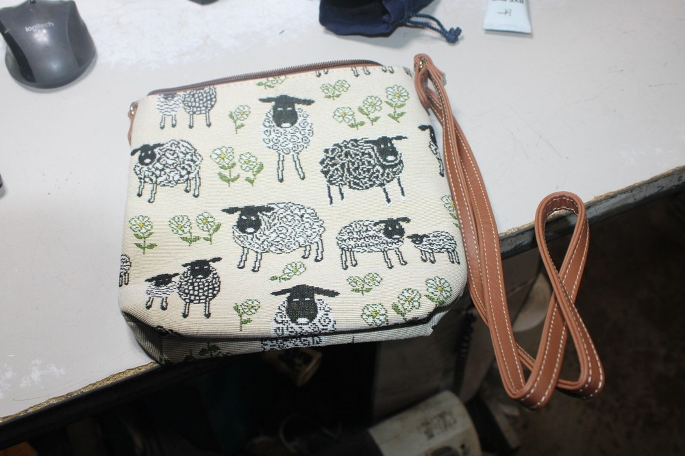 Tapestry Sling Bag- Sheep and Daisy White