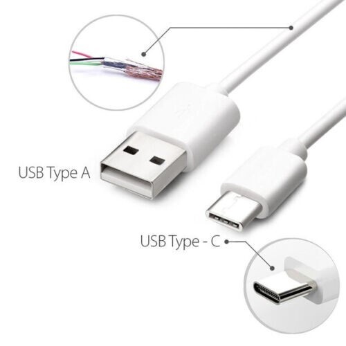 USB-C to USB-A White Charging & Data Cable (3FT, 1M)