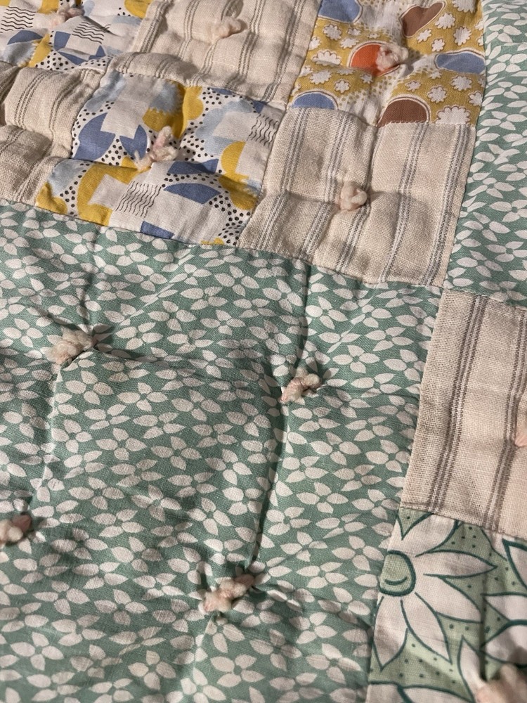 Vintage Round Circle Playmat Ninepatch Quilt