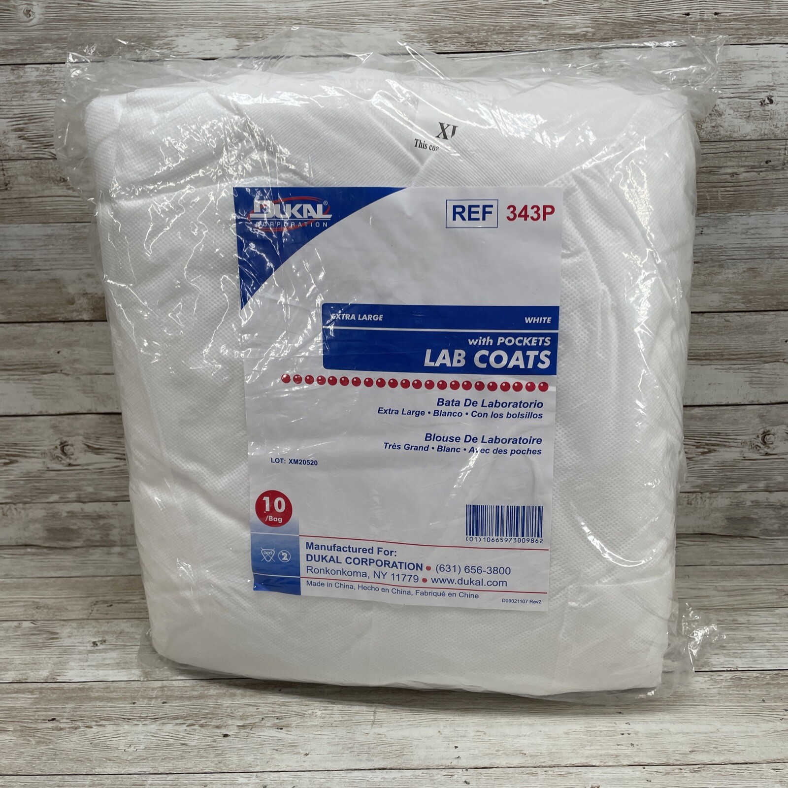 Disposable Lab Coats with Pocket White 343P Work Gowns 10 XL Protective Clothing