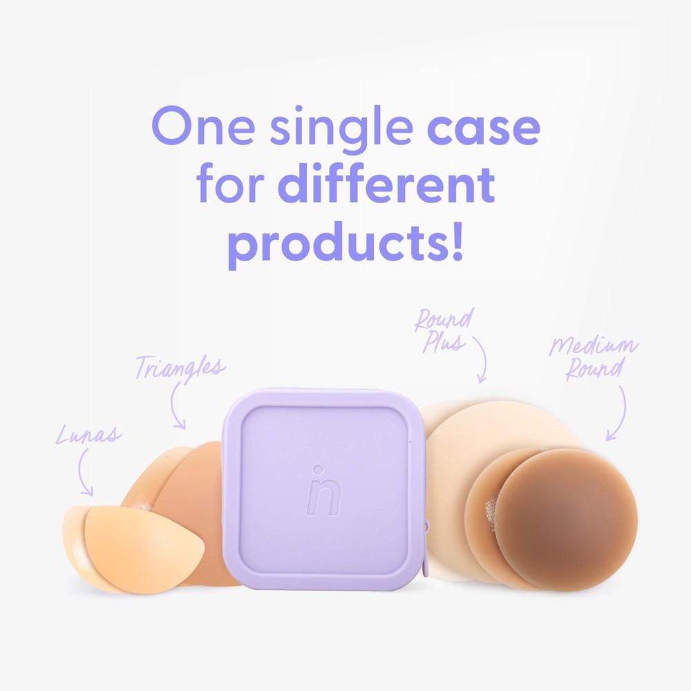 LELUSKIN Triangular Ultra-Thin, Reusable, Adhesive, Cup Size B-D+, Vanilla