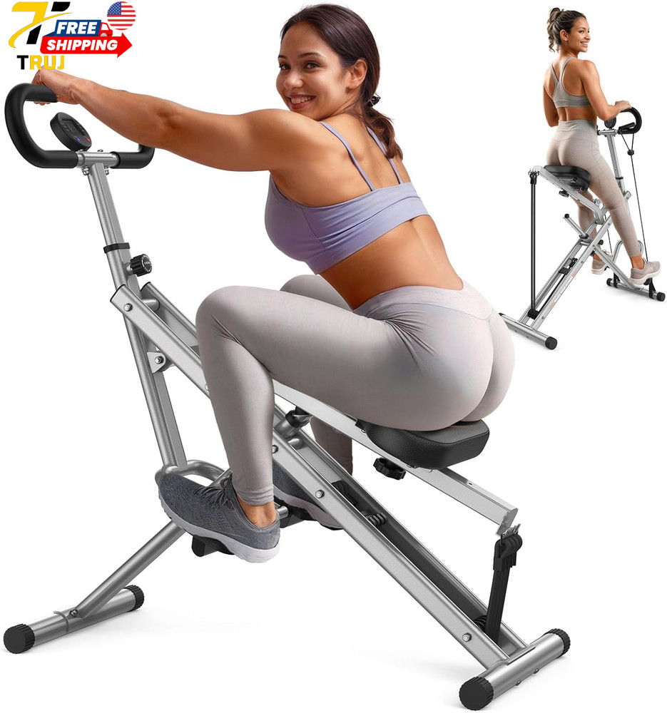 Rodeo Core Exercise Machine 330lbs Foldable Adjustable 4 Resistance Bands Grey