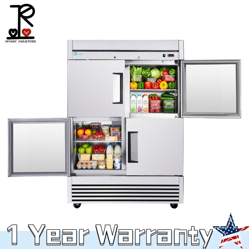 54" Commercial Refrigerator 49 Cu.Ft 4-Door 32–37℉ Air Cooling 6 Shelves, R290