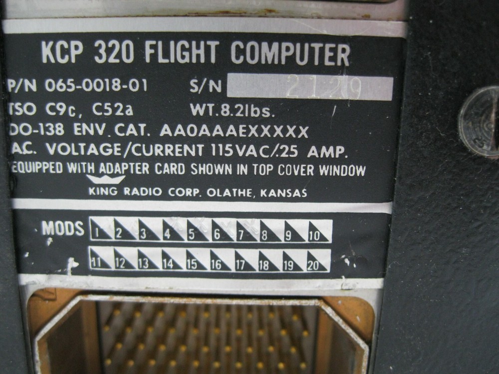 Bendix King KCP-320 Flight Computer 065-0018-01