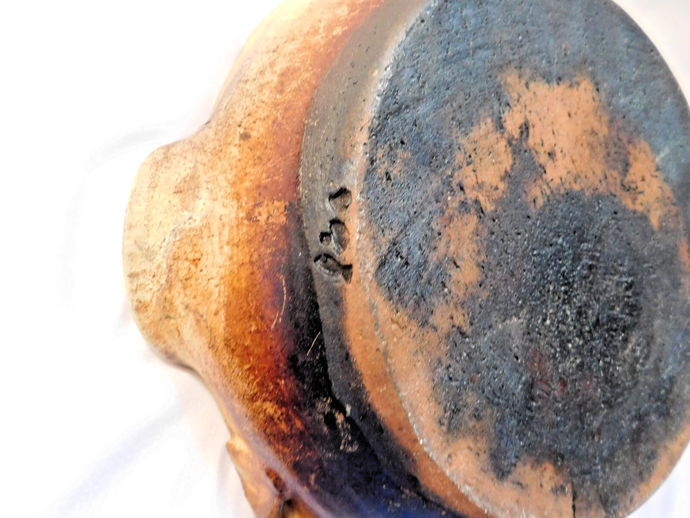 Vintage Stoneware Pottery Kitchen Frying Pan