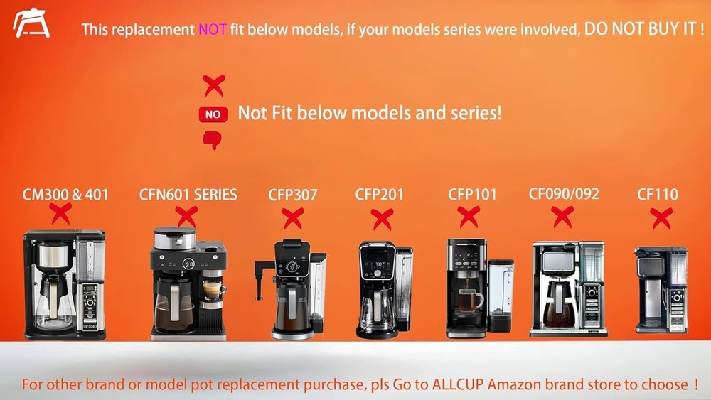 12 CUP Replacement Carafe Pot ONLY Compatible with Ninja Coffee Maker