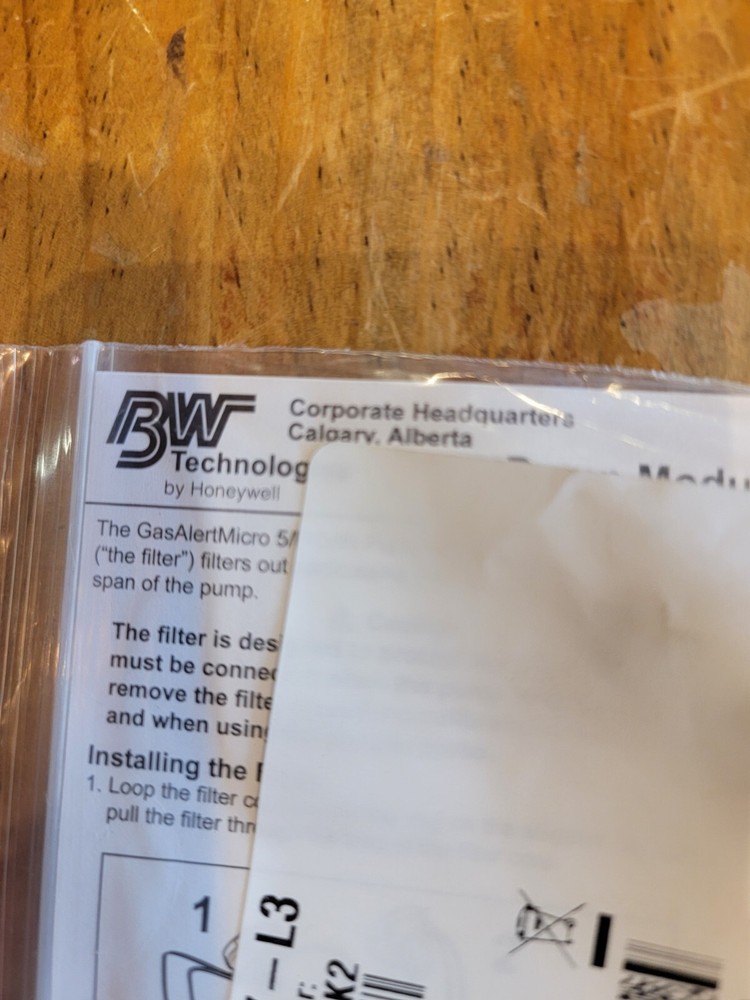 BW Technologies Honeywell M5-AF-K2 Auxiliary pump filter 5pk E1