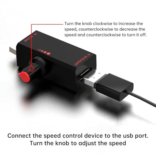 USB Fan Speed Controller PWM Motor Controller with DC Motor Speed Control, 5V