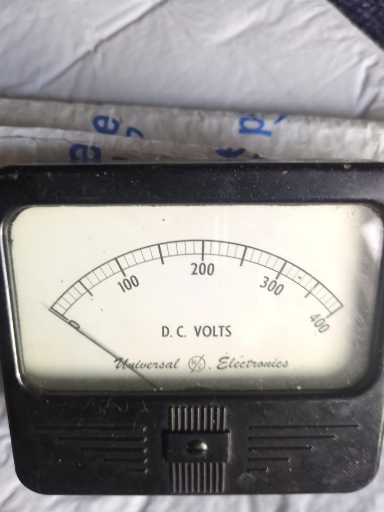 Vintage Universal Electronics DC Volts 0-400 Square Panel Meter Gauges Steampunk