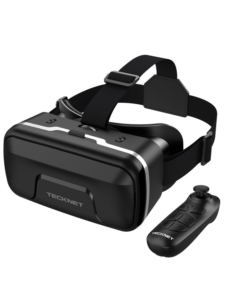 TECKNET VR Headset for Phone with Bluetooth Controller, 4.7-7.2" VR Headsets