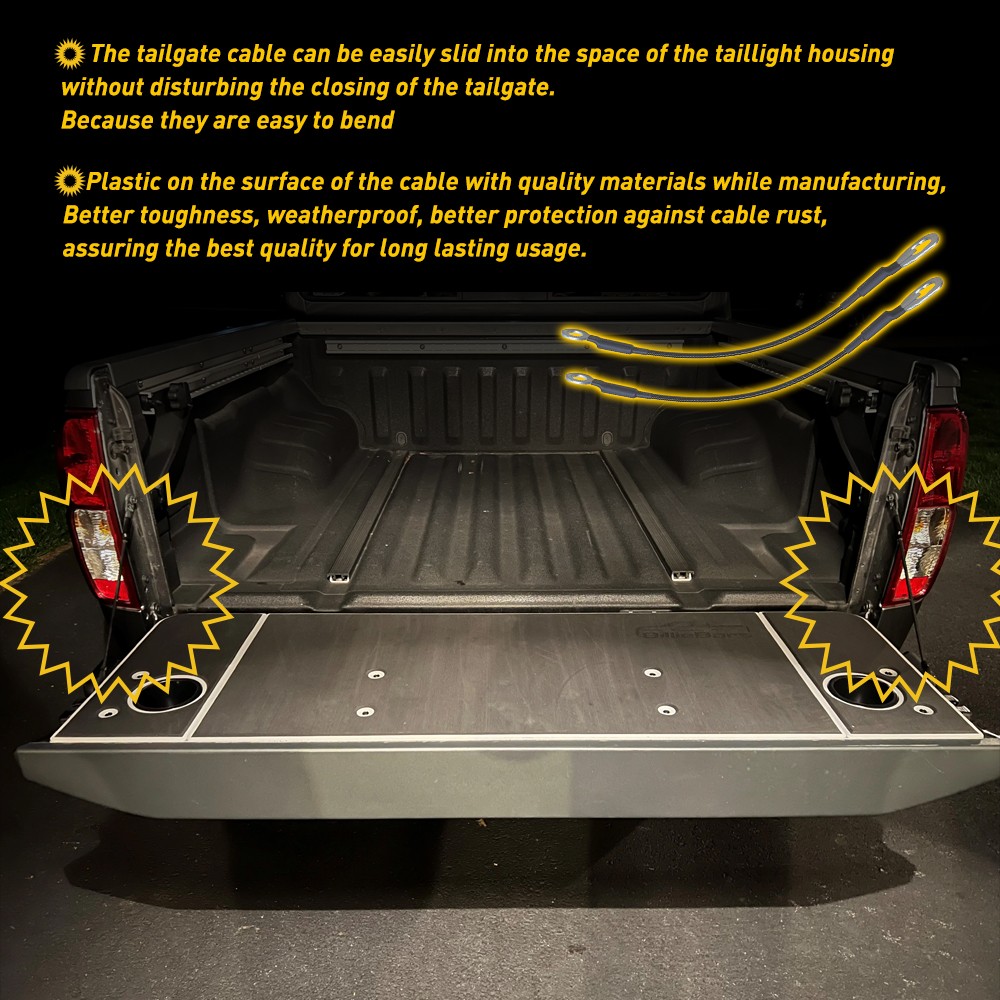 NEW Tailgate Tail Gate Cables Pair Set for 1998-2004 Nissan Frontier 904608B400