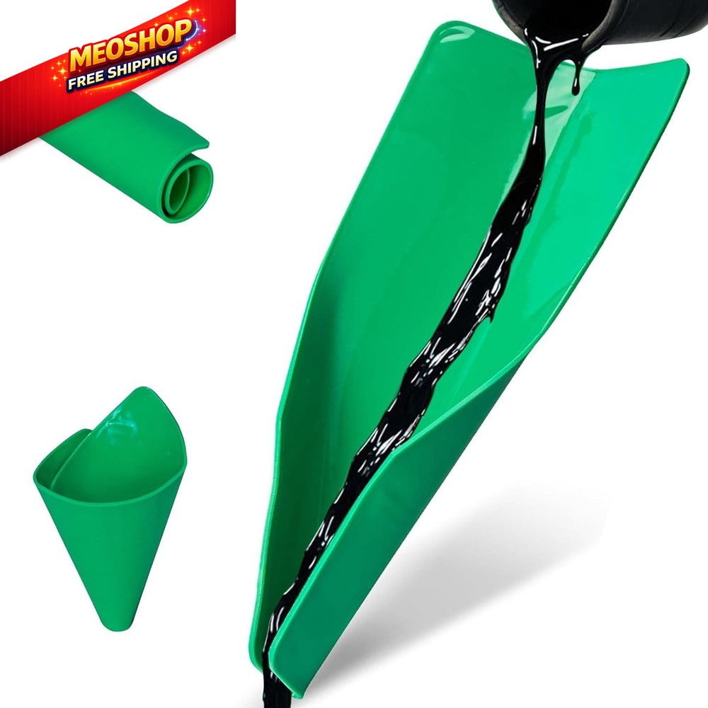 Flexible Funnel, Multi-Purpose Form a Funnel Draining Tool, Green