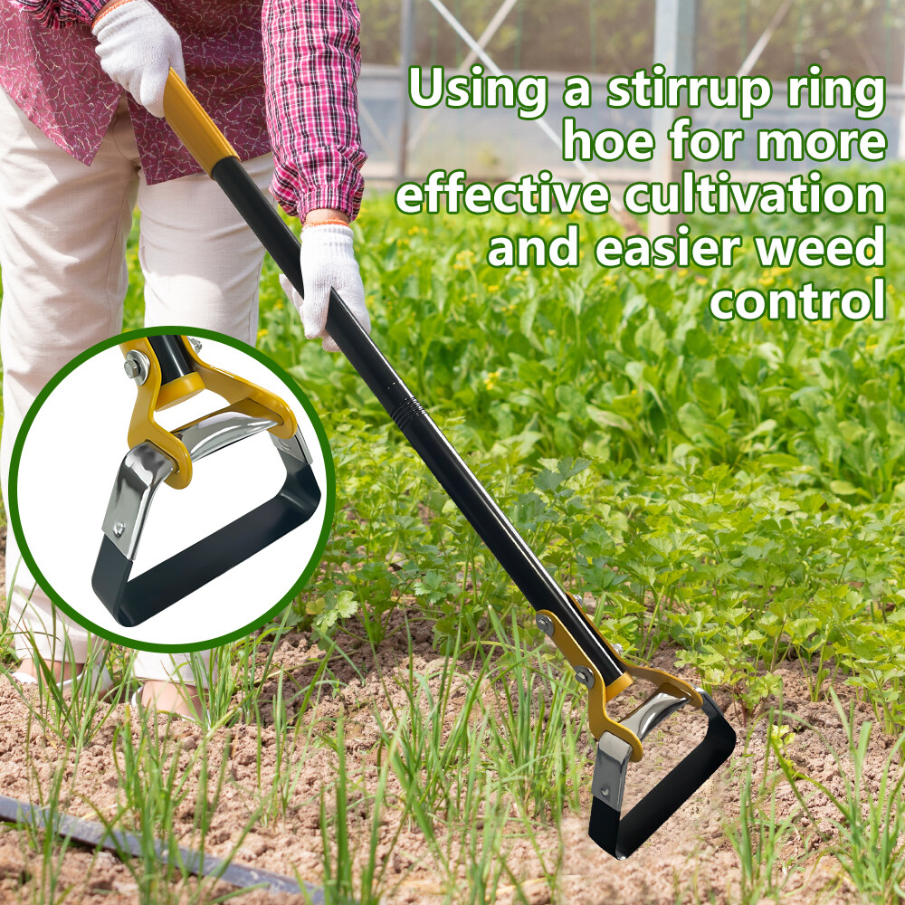 47" 59" 79" Adjustable Hoe Garden Tool Weeding Loop Stirrup Hoe Long Handle