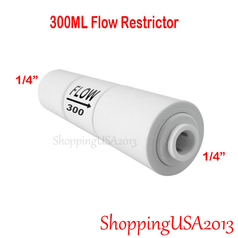 Water Filter Flow Restrictor Connector Quick Connect Push In 1/4" 300-800cc