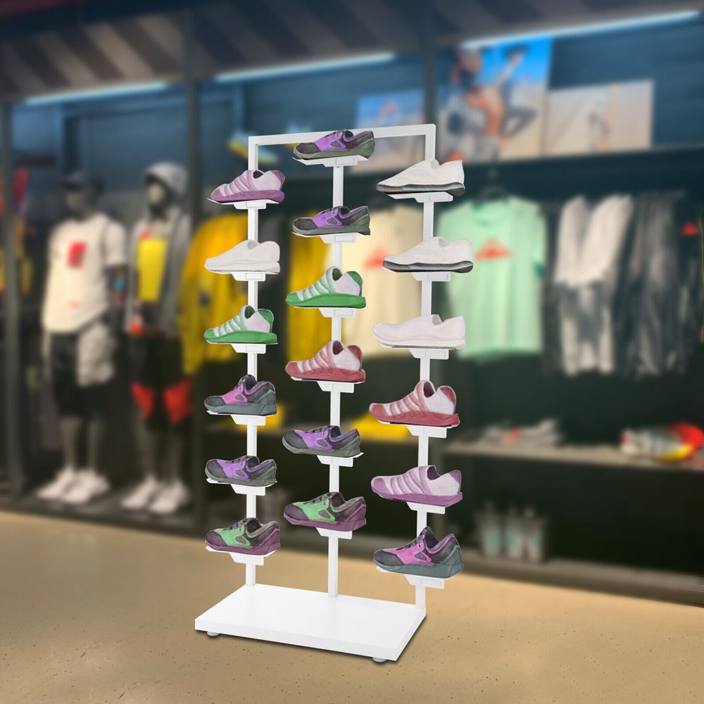 Three-post Single-sided Shoe Rack Stackable Commercial Shoe Rack Display Cabinet