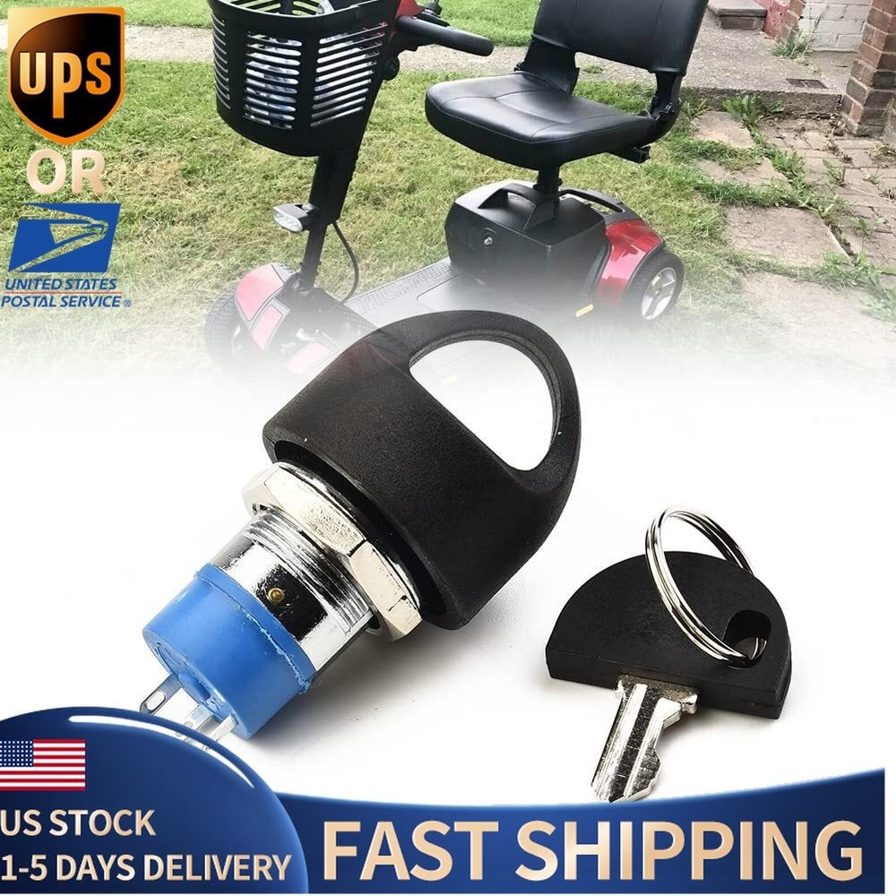 Mobility Scooter Ignition Switch for Pride with 2 Keys Replacement Lock