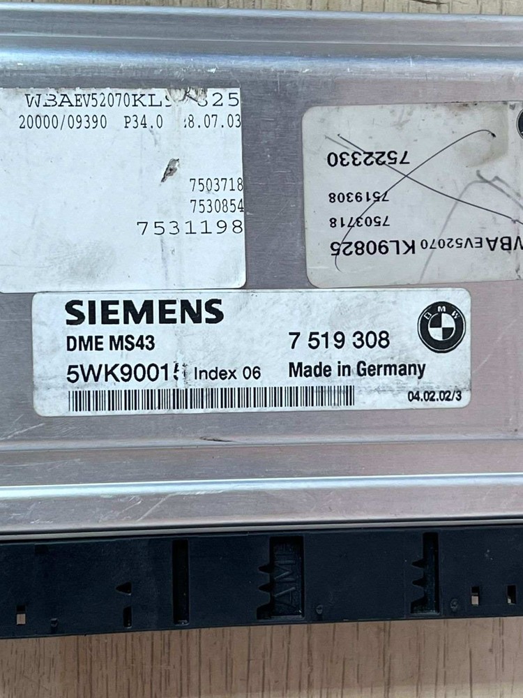 2003-2005 BMW X5 Engine Control Unit 7519308 ECU DME MS43 E53 E46 E39