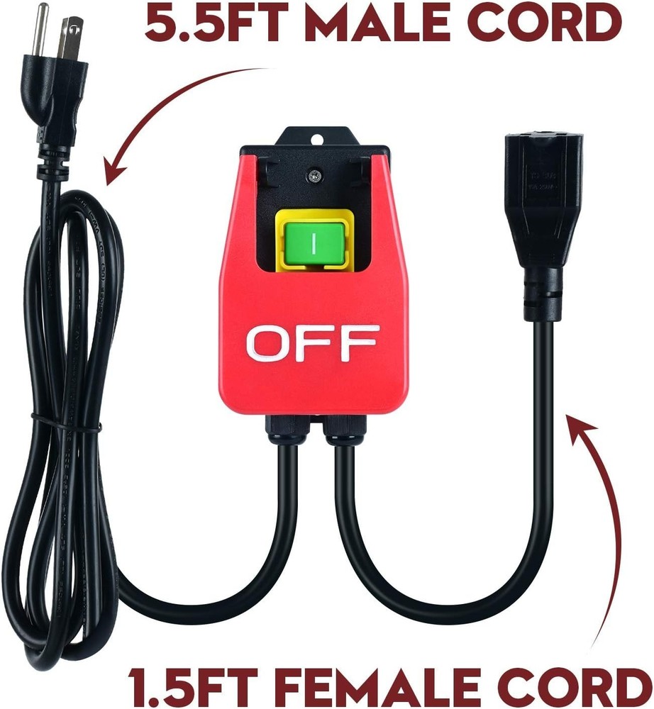 Durable 110V Kill Switch with Large Stop Paddle - Ideal for Workshop Safety