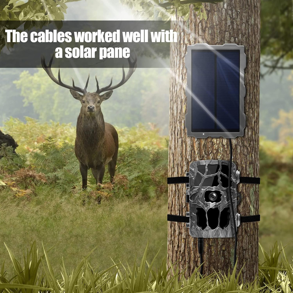 2 Pcs Durable Chew-Resistant Power Cable for Trail Camera,Compatible With...