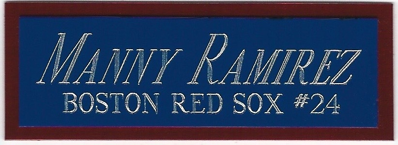 MANNY RAMIREZ RED SOX NAMEPLATE AUTOGRAPHED SIGNED Baseball Display CUBE CASE